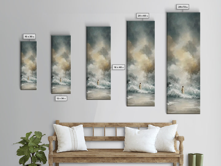 Cliffside Hope Rise – Framed Canvas Print – Tall Skinny Art Print – Christian Painting – Christian Art Canvas – Jesus Painting – Christmas