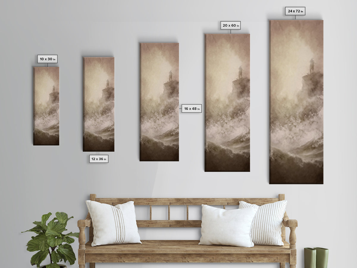 Cloudborne Serenity, Framed Canvas Print, Narrow Art, Christian Art Canvas, Christian Painting, Jesus Art Print, Christian Christmas Art