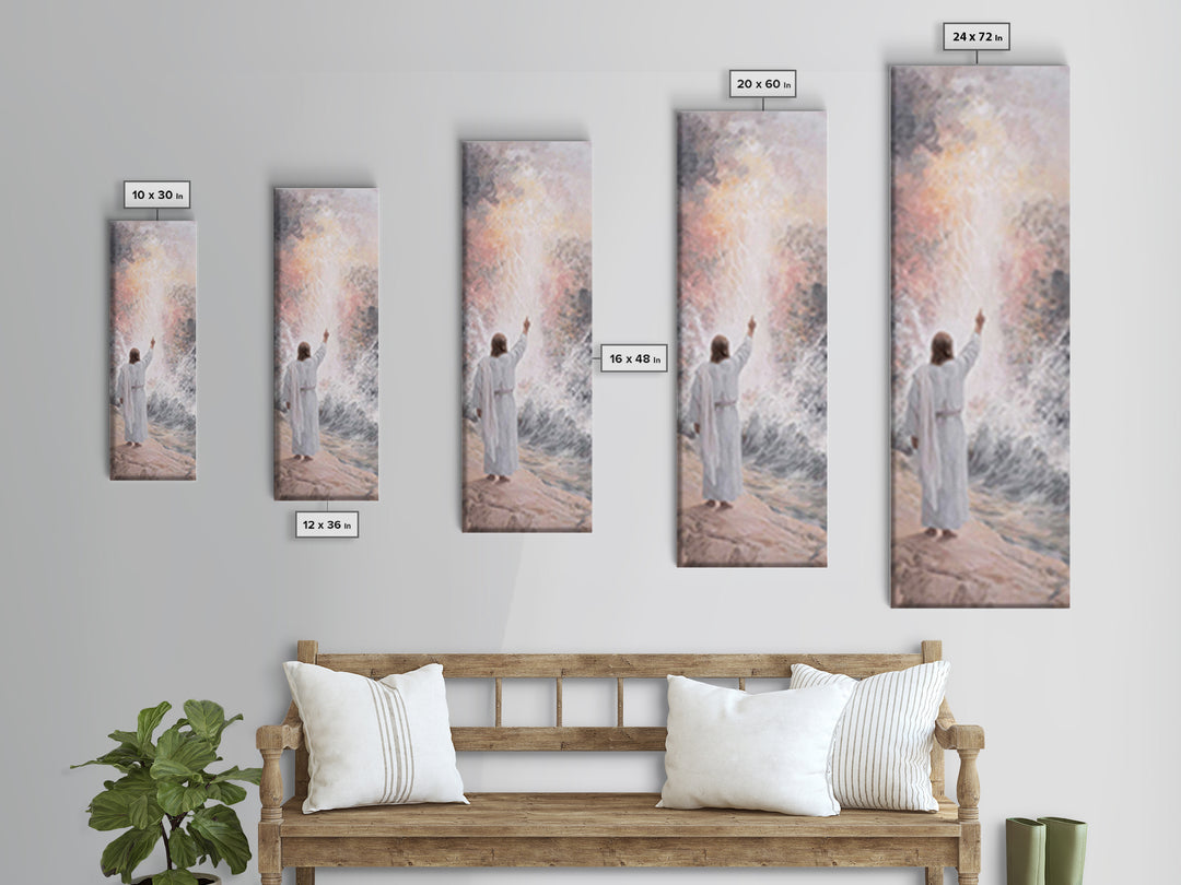 Light of Promise, Framed Canvas Print, Narrow Art, Christian Art Canvas, Jesus Painting, Christian Gift Ideas, Christmas Decor