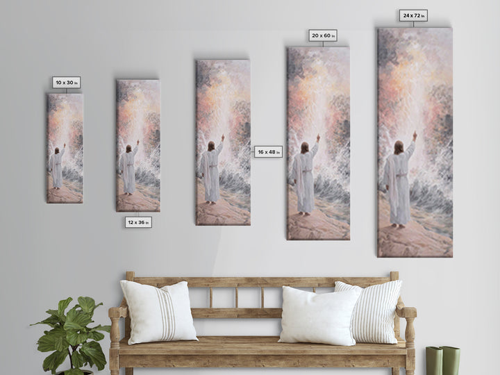 Light of Promise, Framed Canvas Print, Narrow Art, Christian Art Canvas, Jesus Painting, Christian Gift Ideas, Christmas Decor