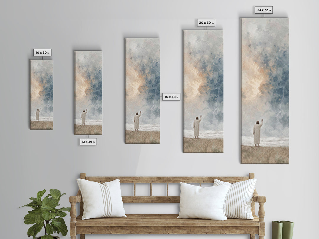 Thunder Glory | Framed Canvas Print | Tall Skinny Art Print | Christian Wall Art | Jesus Painting | Christian Christmas Art | Christian Dec