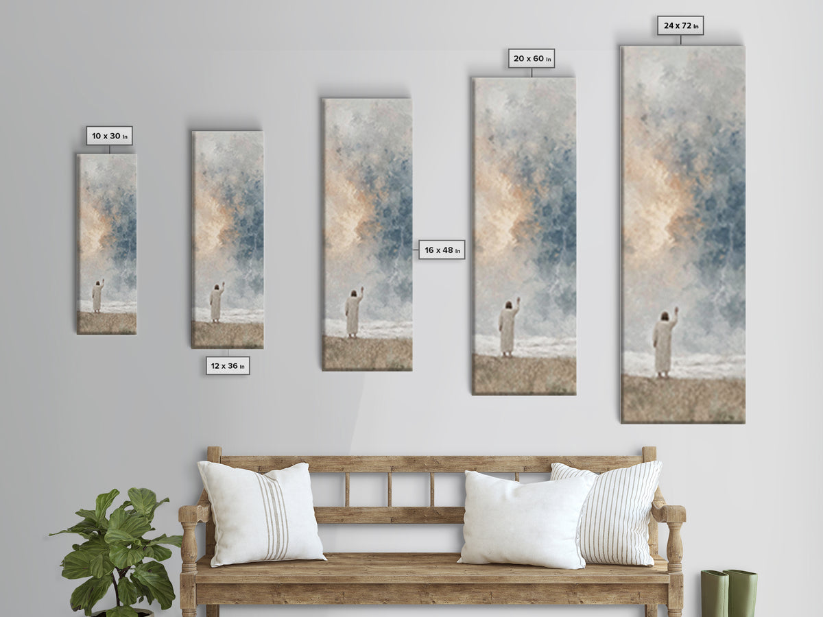 Thunder Glory | Framed Canvas Print | Tall Skinny Art Print | Christian Wall Art | Jesus Painting | Christian Christmas Art | Christian Dec