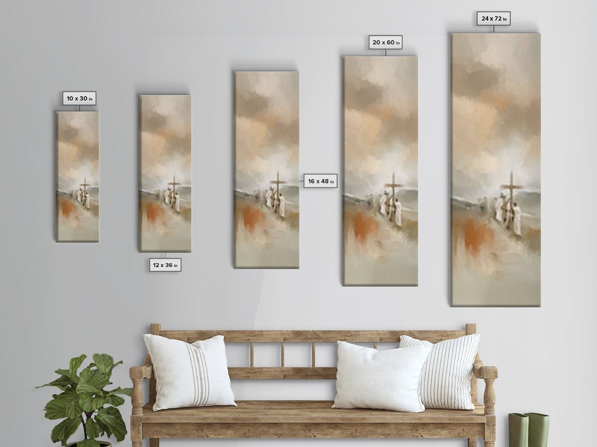 Silent Compassion | Framed Canvas Print | Christian Art Canvas | Jesus Painting | Tall Narrow Wall Art | Christian Gift Ideas | Christian A