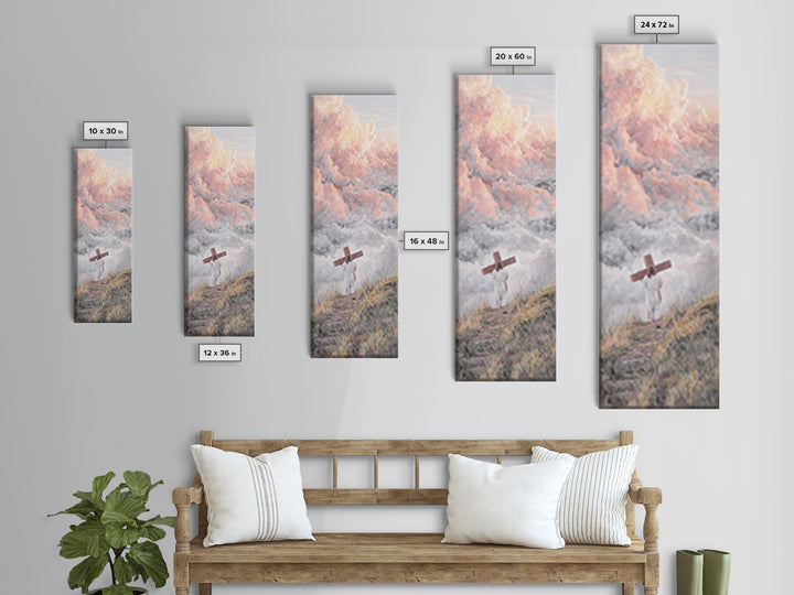 Gentle Embrace – Framed Canvas Print – Christian Wall Art – Jesus Painting Canvas – Skinny Art – Christian Art Print – Christian Christmas