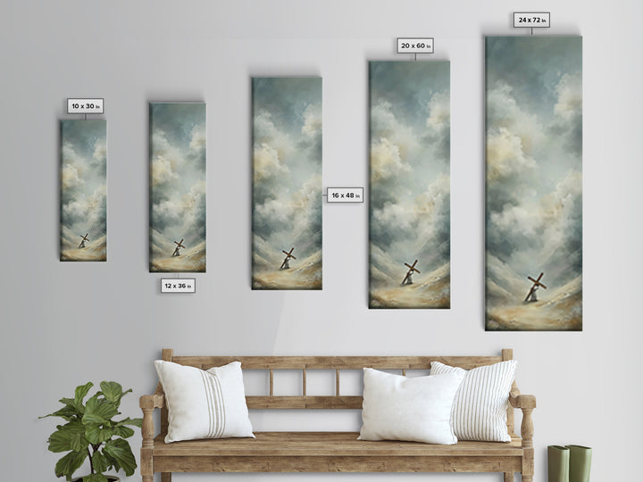 Comforting Light, Framed Canvas Print, Christian Wall Art, Modern Christian Art, Narrow Art, Jesus Painting Canvas, Christian Decorations