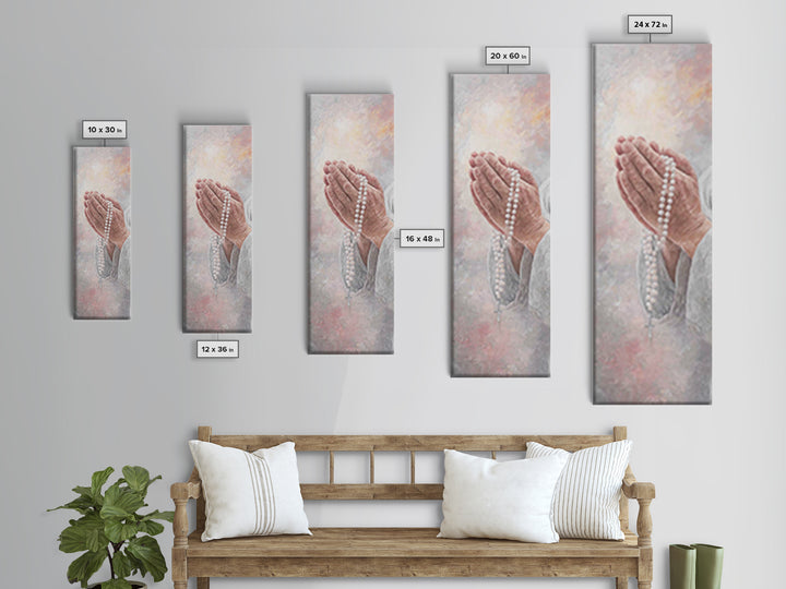 Prayerful Light – Framed Canvas Print – Christian Art – Christian Art Canvas – Skinny Art – Christian Wall Art – Christian Gift Ideas – Chr