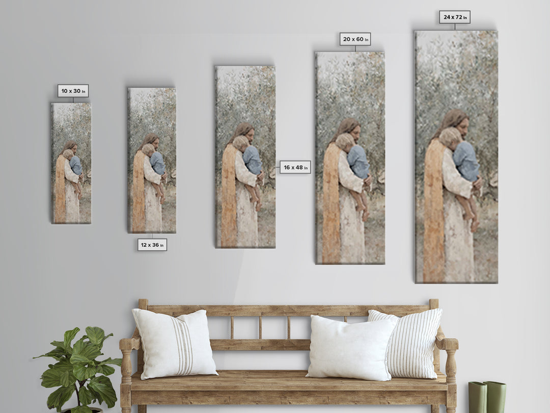 Heavenward Path – Framed Canvas Print – Christian Art Canvas – Jesus Painting – Tall Narrow Wall Art – Christian Decor – Christmas Canvas W