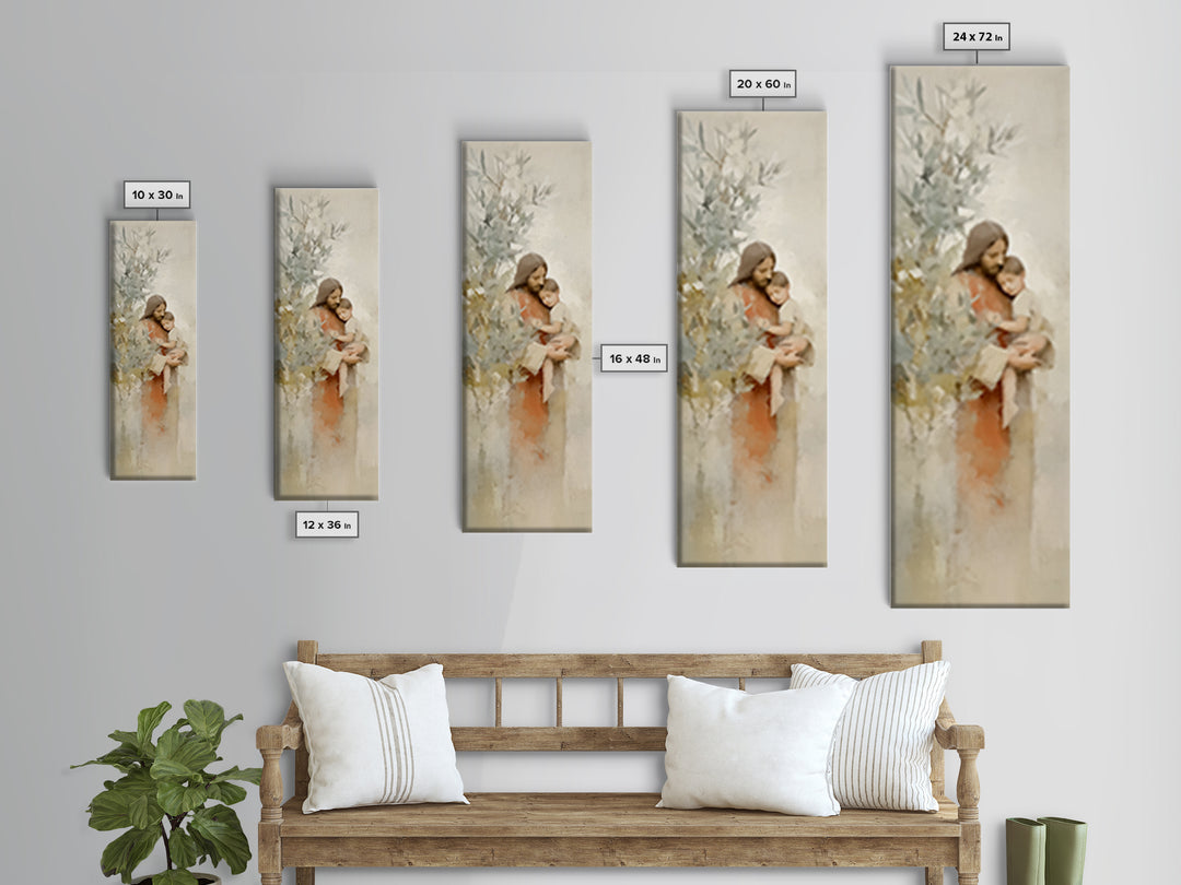 Olive Tree Promise | Framed Canvas Print | Christian Art Canvas | Jesus Painting | Modern Christian Art | Skinny Art | Christian Wall Art |