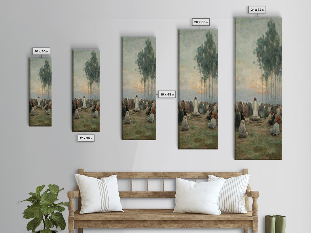 Shoreline Grace | Framed Canvas Print | Christian Art Print | Jesus Painting | Christian Wall Art | Tall Narrow Wall Art | Christian Christ