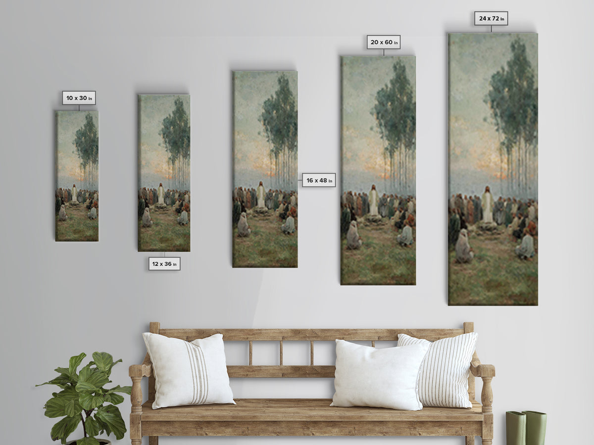 Shoreline Grace | Framed Canvas Print | Christian Art Print | Jesus Painting | Christian Wall Art | Tall Narrow Wall Art | Christian Christ