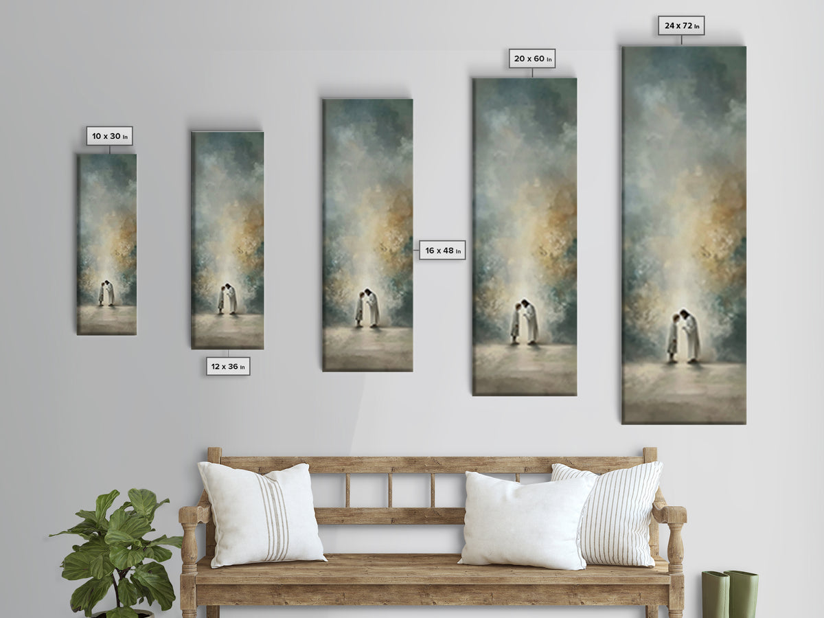 Sacred Morning Peace – Framed Canvas Print – Christian Art Canvas – Jesus Painting – Christian Wall Art – Minimalist Christian Art – Christ