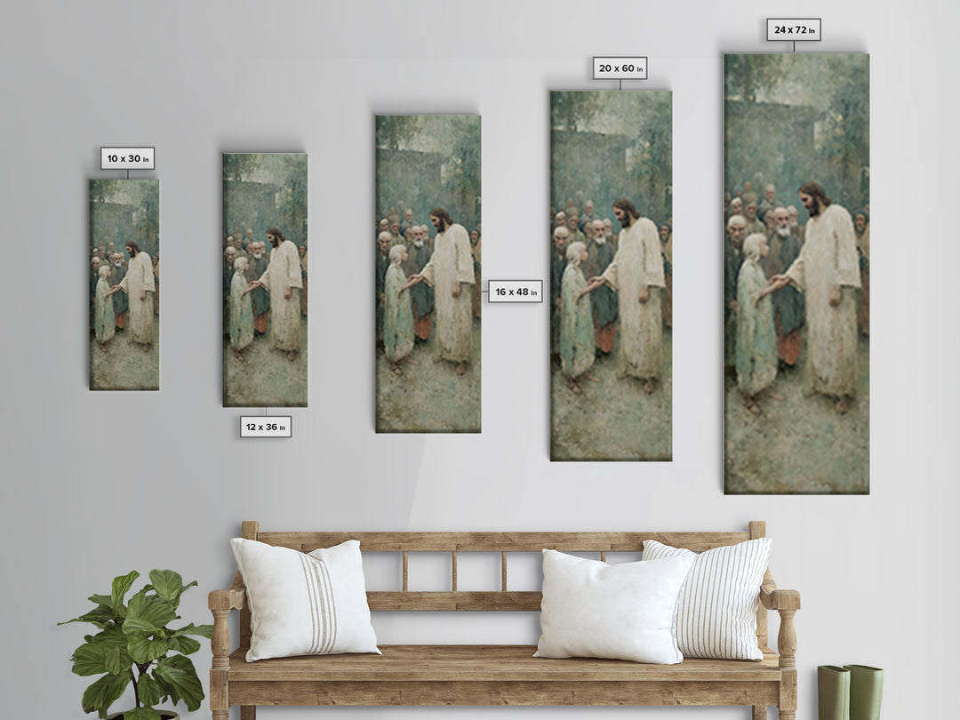 Crowd Of Faith – Framed Canvas Print – Christian Art Canvas – Christian Wall Art – Jesus Painting – Modern Christian Painting – Christian D