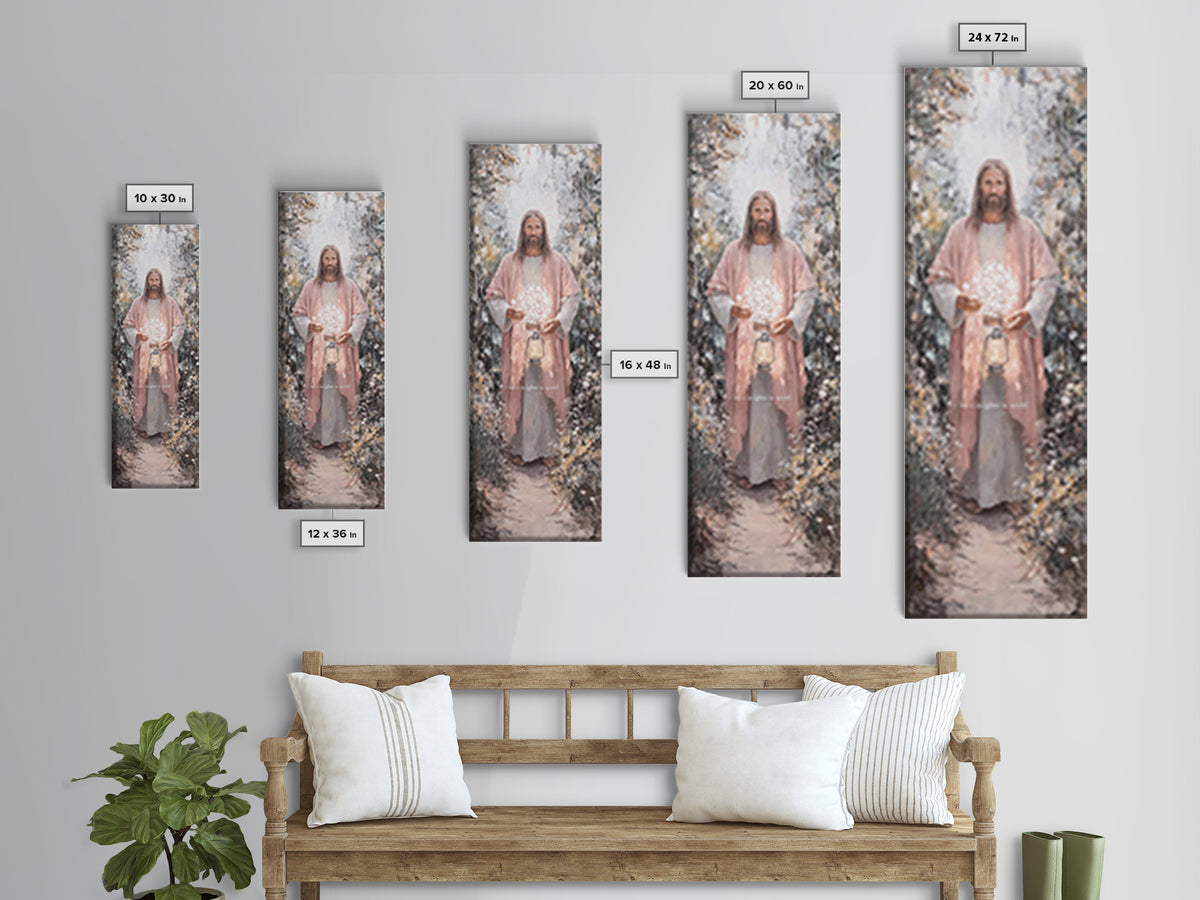 Light Of The Path – Framed Canvas Print – Christian Wall Art – Christian Art Canvas – Jesus Painting – Subtle Christian Art – Christian Dec