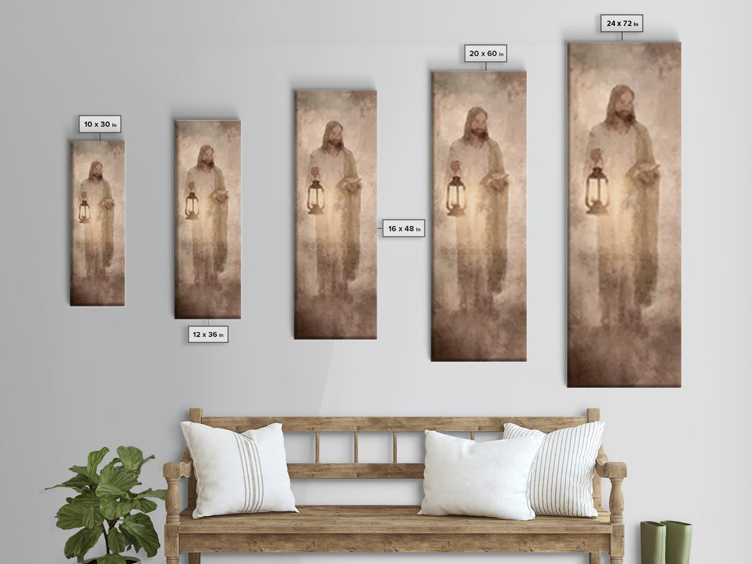 Path Of Grace – Framed Canvas Print – Jesus Painting – Christian Art – Christian Wall Art – Narrow Art – Christmas Art