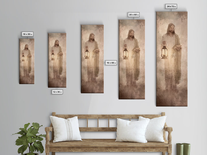 Path Of Grace – Framed Canvas Print – Jesus Painting – Christian Art – Christian Wall Art – Narrow Art – Christmas Art