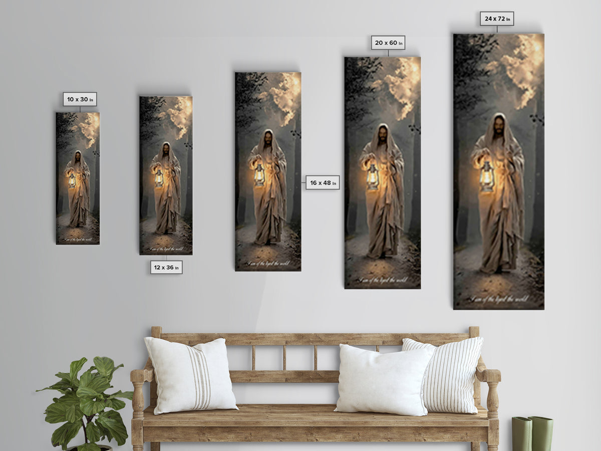Radiant Redeemer – Framed Canvas Print – Christian Wall Art – Christian Art Canvas – Jesus Christmas Art – Tall Skinny Art Print – Christia
