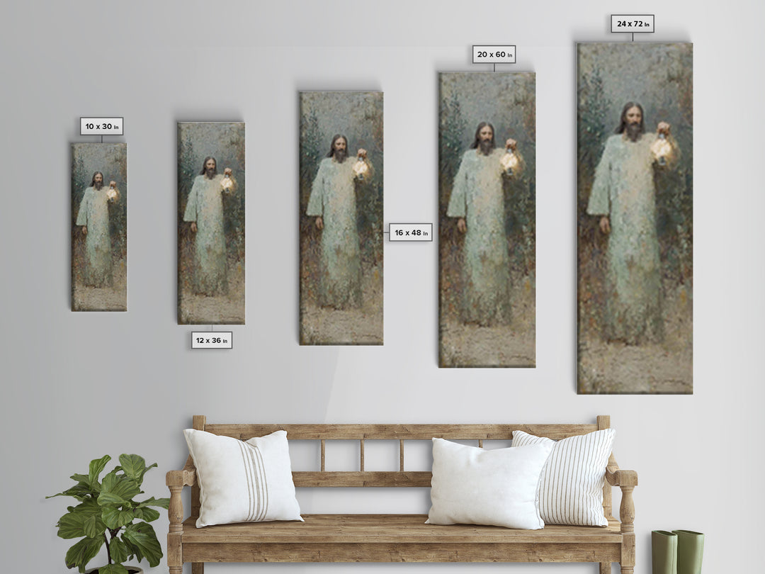 Gentle Shepherd – Framed Canvas Print – Christian Art Print – Jesus Painting – Christian Wall Art – Skinny Art – Christmas Wall Art