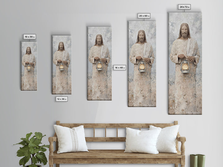 Holy Stillness – Framed Canvas Print – Christian Wall Art – Christian Art Canvas – Jesus Painting – Tall Narrow Wall Art – Christian Christ