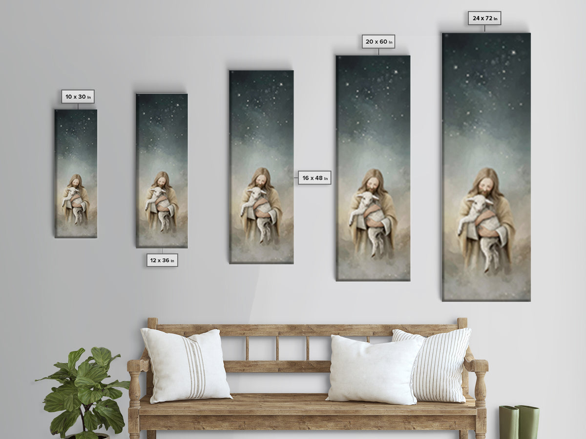 Stars Of Mercy – Framed Canvas Print – Christian Art Canvas – Jesus Painting – Skinny Art – Modern Christian Art