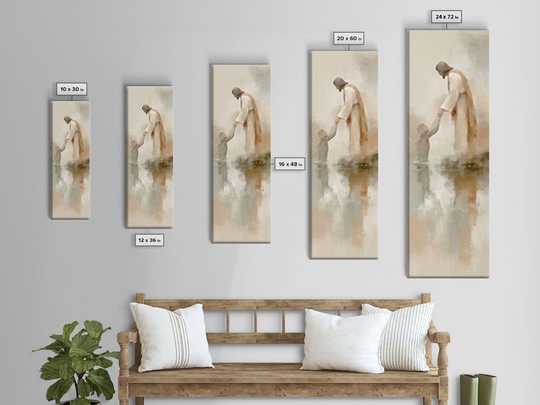 River Of Hope – Framed Canvas Print – Christian Wall Art – Christian Art Canvas – Tall Skinny Art Print – Jesus Painting