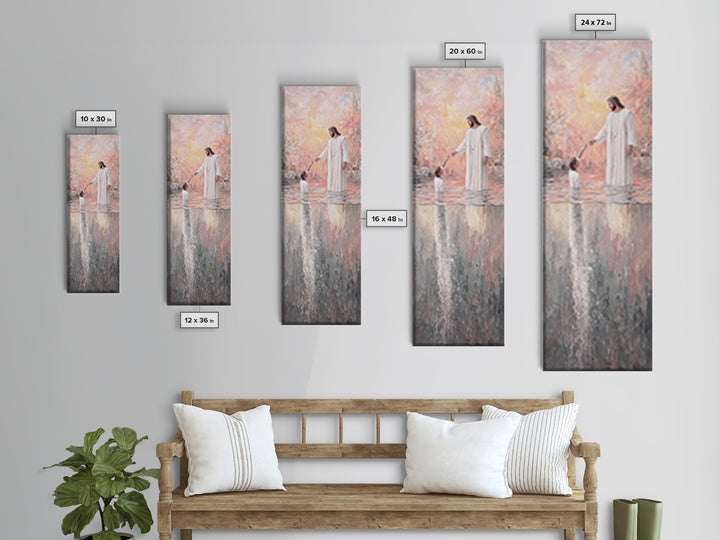 Deep Calling Light – Framed Canvas Print – Christian Art Print – Jesus Painting – Narrow Art – Modern Christian Art