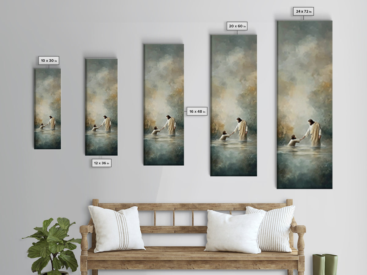 Garden Of Prayer – Framed Canvas Print – Christian Wall Art – Christian Art Canvas – Tall Skinny Art Print – Jesus Painting