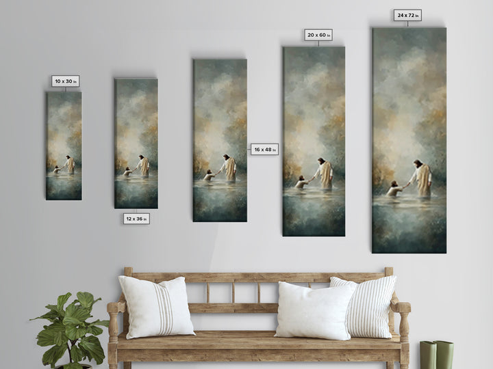 Garden Of Prayer – Framed Canvas Print – Christian Wall Art – Christian Art Canvas – Tall Skinny Art Print – Jesus Painting