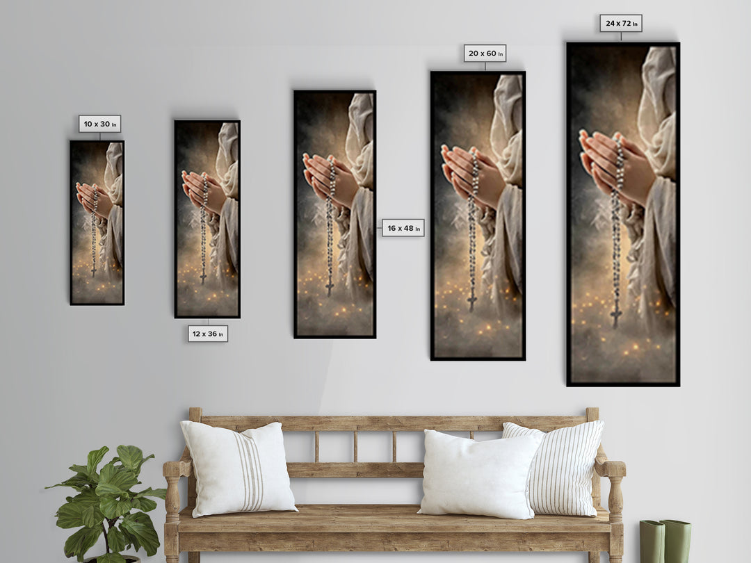 Prayers Of Light - Framed Canvas Print - Christian Wall Art - Christian Art Canvas - Jesus Painting - Christian Christmas Art - Tall Narrow
