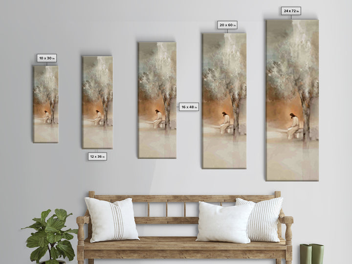 Solitude Of Grace – Framed Canvas Print – Christian Wall Art – Tall Skinny Art Print – Christian Art Canvas – Jesus Painting