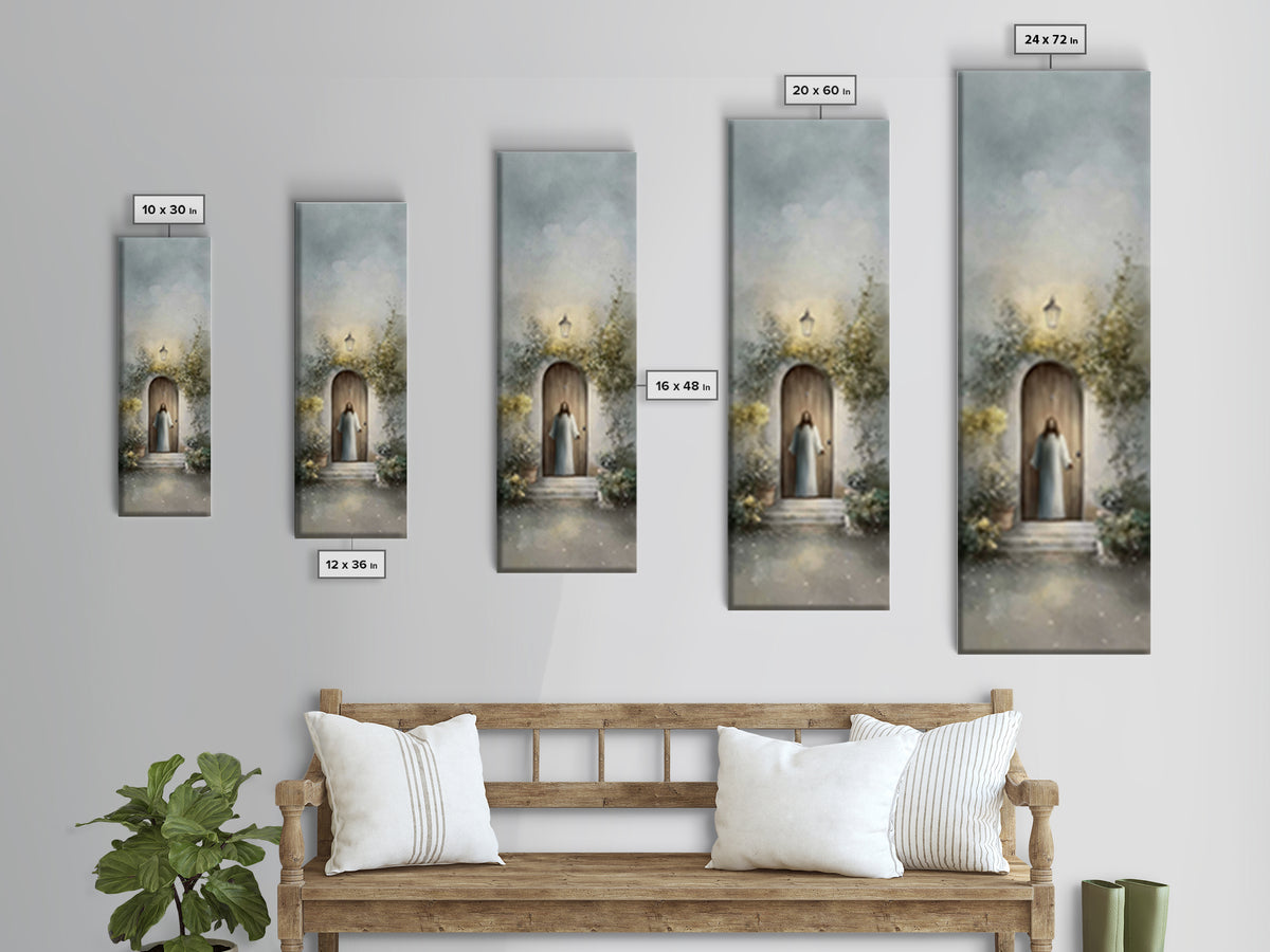 Heaven’s Open Path – Framed Canvas Print – Christian Art Canvas – Jesus Painting – Tall Narrow Wall Art – Christian Wall Art