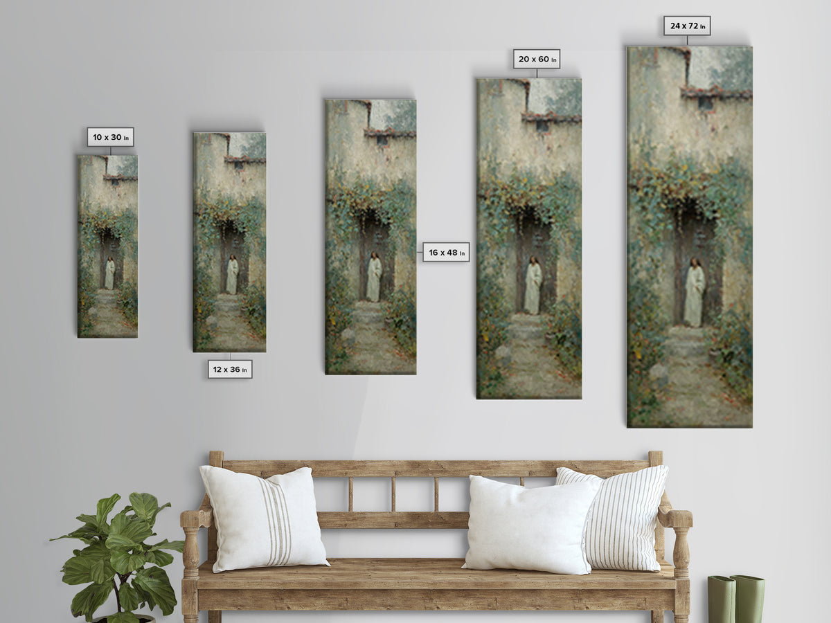 Doorway Of Grace – Framed Canvas Print – Tall Narrow Wall Art – Christian Wall Art – Jesus Painting – Christmas Art