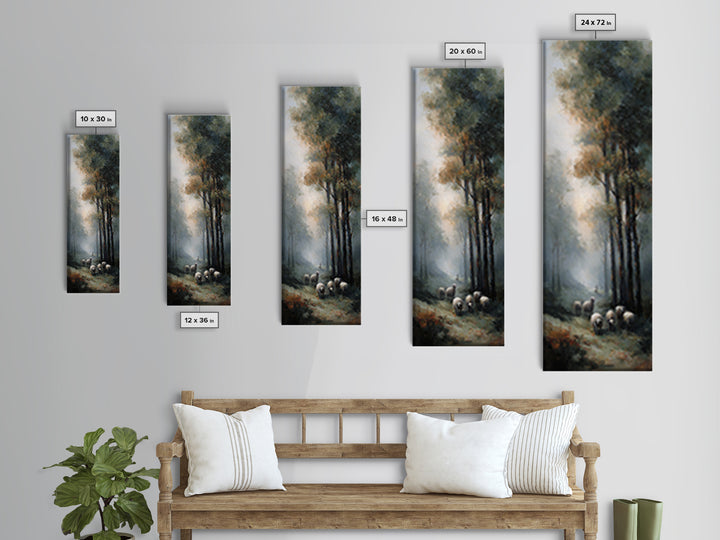 Golden Field Shepherd – Framed Canvas Print – Narrow Art – Christian Art – Jesus Painting – Christian Christmas Art