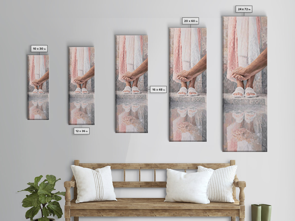 Servant Of Grace | Framed Canvas Print | Jesus Painting | Christian Wall Art | Christian Art Canvas | Christian Gift | Tall Skinny Art Prin