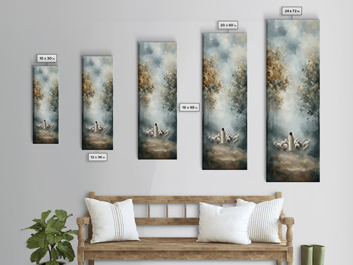 Heavenly Forest Path – Framed Canvas Print – Skinny Art – Christian Art – Jesus Painting – Christian Christmas Artwork