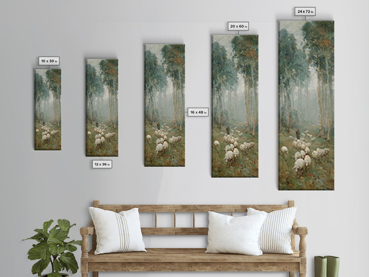 Shepherds In Mist – Framed Canvas Print – Christian Wall Art – Jesus Painting – Tall Narrow Wall Art – Christian Art Canvas – Christmas Art