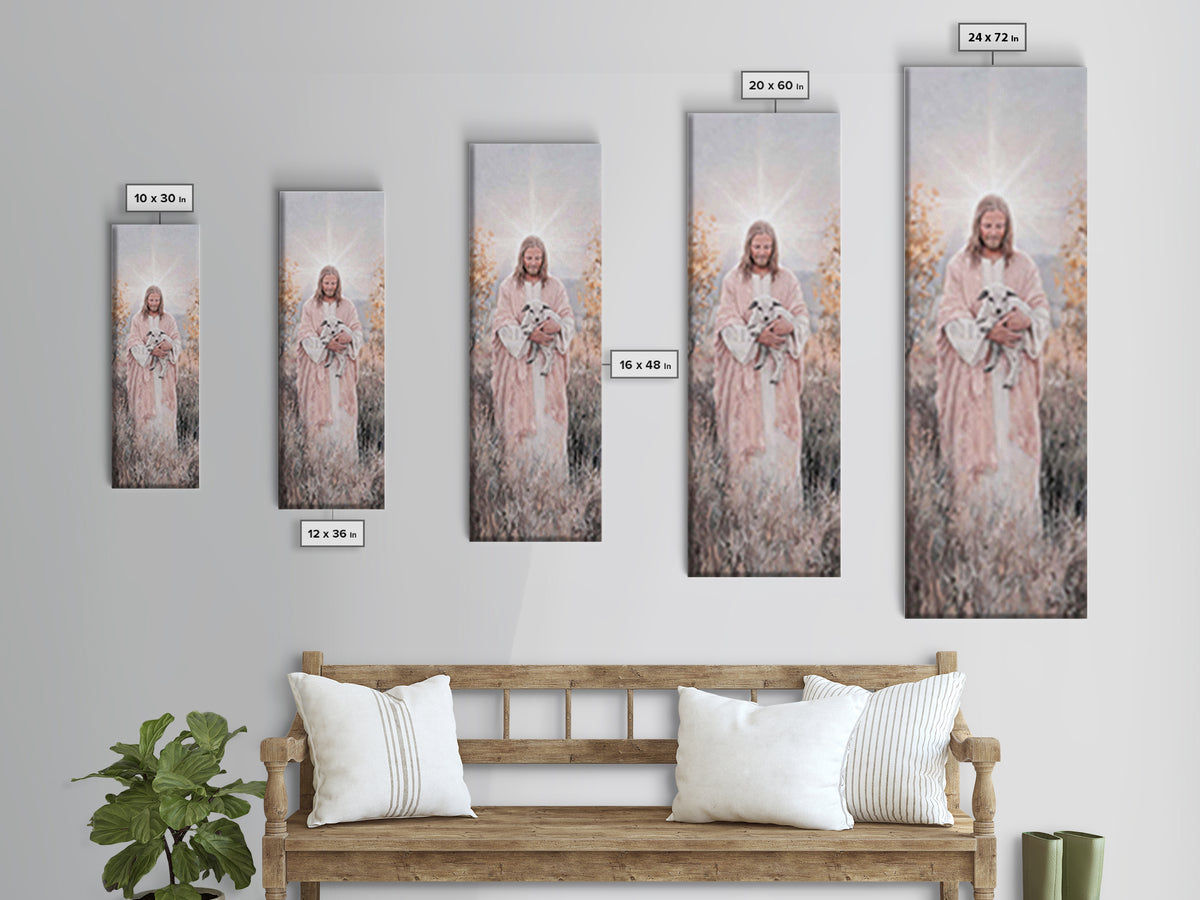Redeeming Light – Framed Canvas Print – Christian Wall Art – Christian Painting – Tall Skinny Art Print – Jesus Painting – Christian Christ