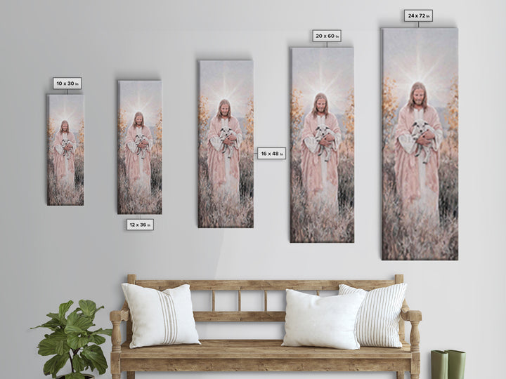 Redeeming Light – Framed Canvas Print – Christian Wall Art – Christian Painting – Tall Skinny Art Print – Jesus Painting – Christian Christ