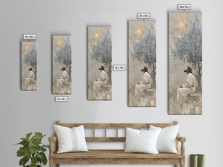 Heavenward Prayer – Framed Canvas Print – Christian Wall Art – Christian Art Canvas – Jesus Painting – Tall Narrow Wall Art – Christian Art