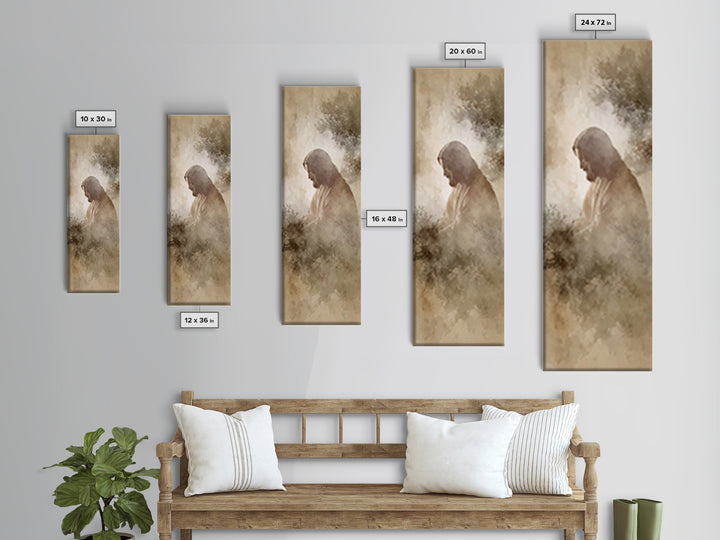 Sacred Stillness – Framed Canvas Print – Christian Art – Jesus Painting – Skinny Art – Christian Wall Art – Modern Christian Art