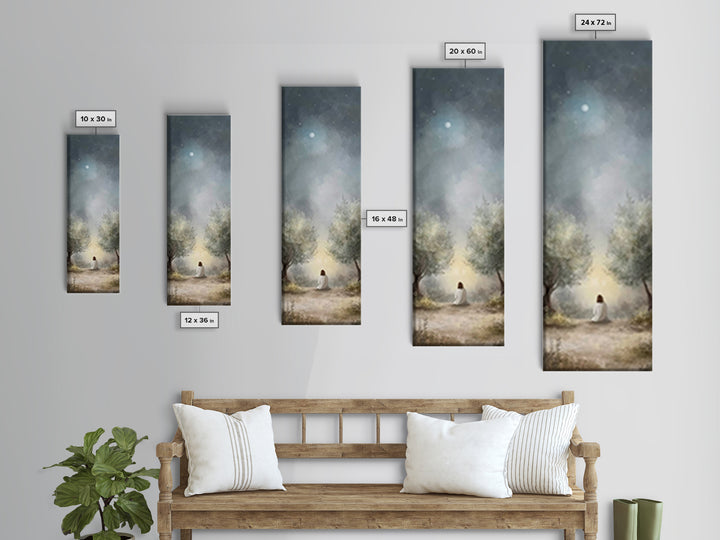 Night Of Mercy – Framed Canvas Print – Christian Art Canvas – Jesus Painting – Tall Narrow Wall Art – Christian Wall Art – Christian Art