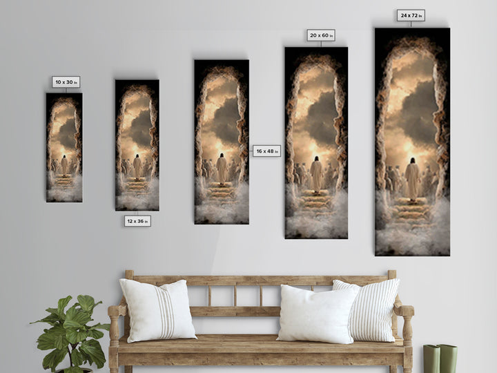 Risen In Glory – Framed Canvas Print – Christian Wall Art – Jesus Painting – Skinny Art – Christian Art Canvas – Modern Christian Art