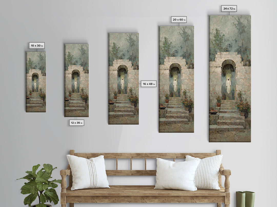 Risen Dawn Glory - Framed Canvas Print - Tall Narrow Wall Art - Christian Wall Art - Jesus Painting - Christian Art Canvas - Christian Deco