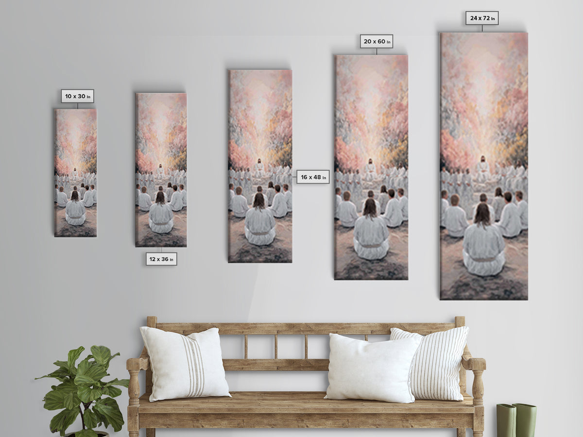 Heavenly Grove Peace - Framed Canvas Print - Narrow Art - Christian Painting - Christian Art Canvas - Christian Wall Art - Christmas Art