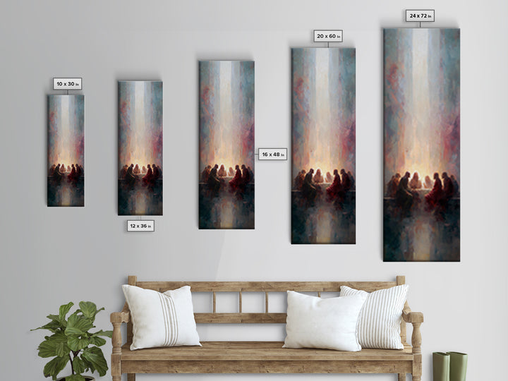Upper Room Fire - Framed Canvas Print - Tall Narrow Wall Art - Christian Art - Jesus Painting - Christian Art Canvas - Christian Gift Ideas