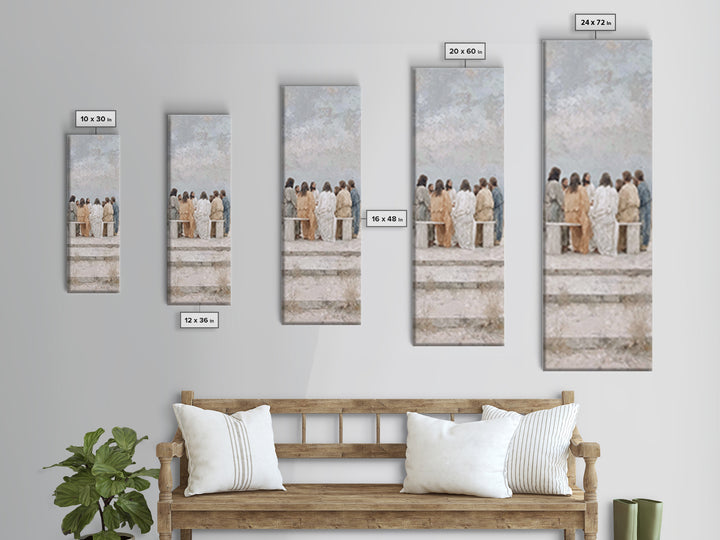 Still Mountain Council - Framed Canvas Print - Narrow Art - Christian Art Canvas - Christian Wall Art - Jesus Painting - Christian Decor