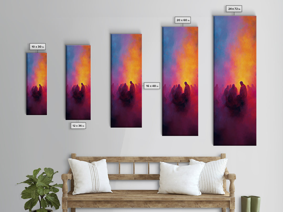 Twilight Ember Circle - Framed Canvas Print - Tall Skinny Art Print - Christian Wall Art - Christian Art - Christian Art Canvas - Jesus Pai