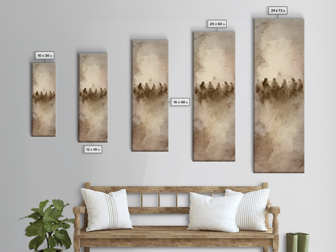 Gentle Mist Communion - Framed Canvas Print - Tall Narrow Wall Art - Christian Art - Christian Art Canvas - Christian Wall Art - Jesus Pain