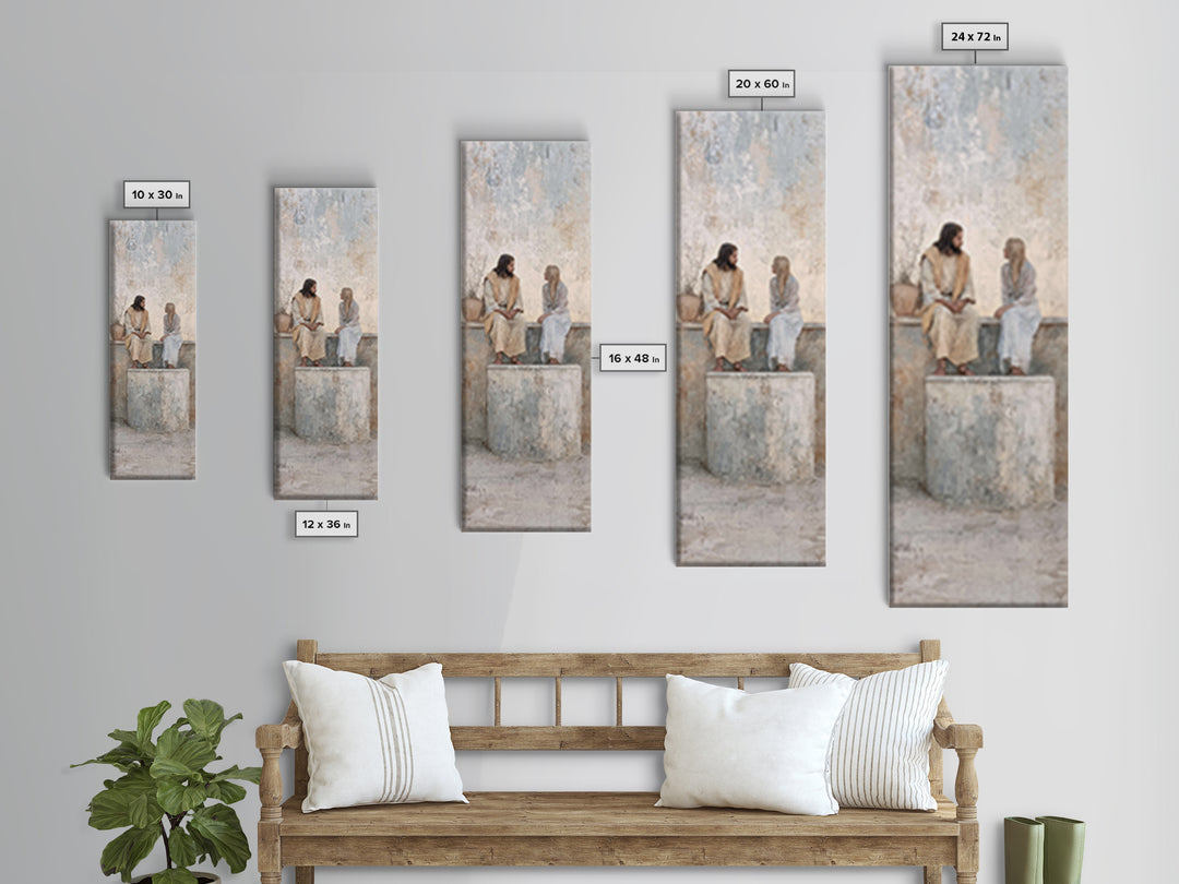 Desert Well Peace – Framed Canvas Print – Narrow Art – Christian Art – Jesus Painting – Christian Art Canvas – Christian Wall Art
