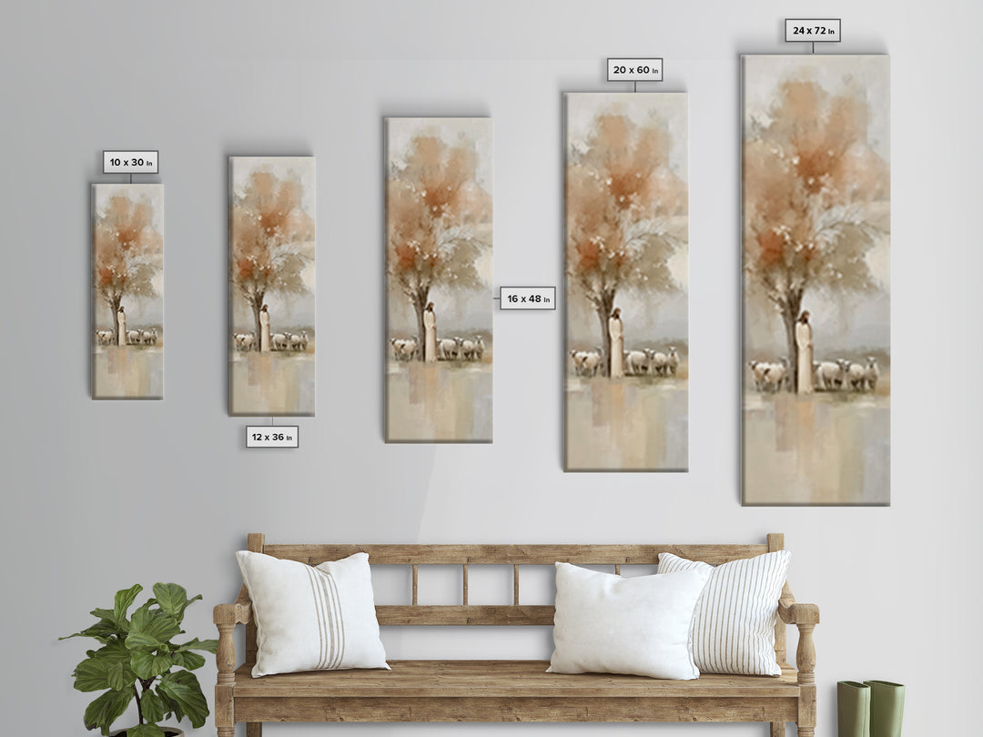 Gentle Orchard Watch – Framed Canvas Print – Skinny Art – Christian Art Canvas – Christian Wall Art – Jesus Painting – Christian Christmas