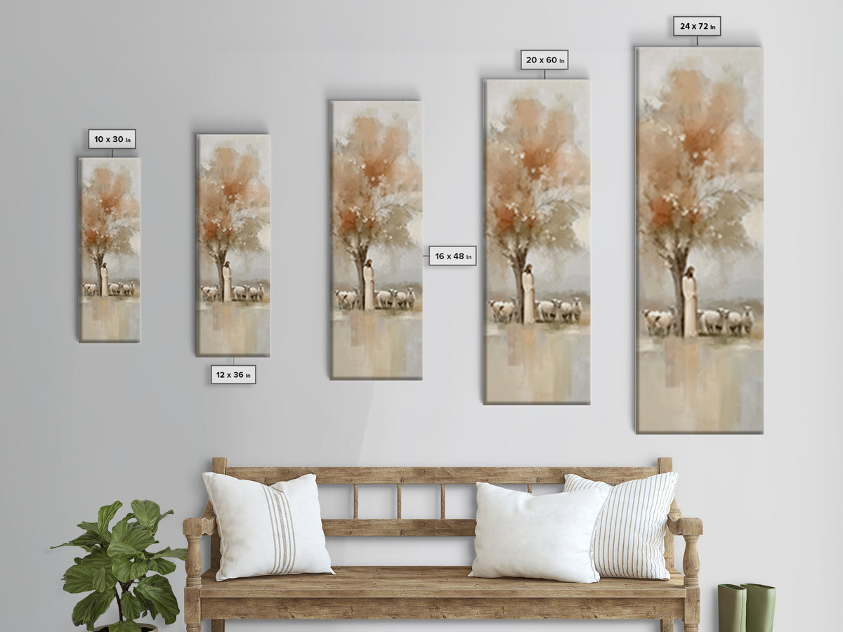 Gentle Orchard Watch – Framed Canvas Print – Skinny Art – Christian Art Canvas – Christian Wall Art – Jesus Painting – Christian Christmas